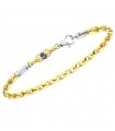 Zancan Men's Bracelet - Insignia Gold in 18K Yellow Gold with 0.03 ct Blue Sapphire - 0