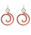 Rajola Women's Earrings - Capricci Ravello Spiral Pendants with Red Coral