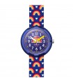 Orologio Flik Flak per Bambini - Color My Life Rainbow Party Solo Tempo 32mm Blu con Arcobaleni