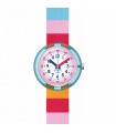 Flik Flak Watch for Kids - Color My Life Stripy Pink Only Time 32mm with Rainbow Stripes