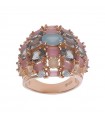 Salvatore Plata Ring for Woman - Afternoon in 925% Rosé Silver with Colored Crystals Size 14