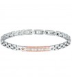 Bracciale Maserati da Uomo - Diamonds in Acciaio con Targa Rose Gold e Diamanti