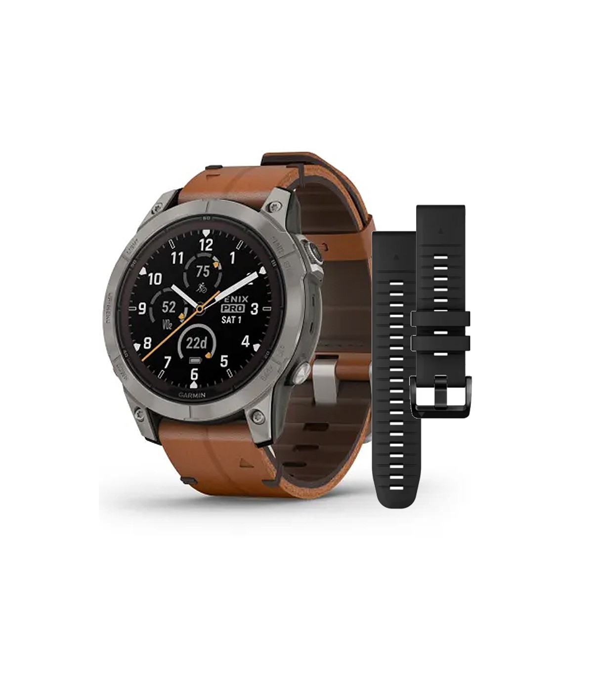Garmin Smartwatch Watch - Fēnix® 7 Pro - Sapphire Solar Edition 47mm with  Double Strap - 0