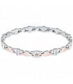 Maserati Men's Bracelet - Iconic in Steel with Rose Gold Inserts and White Crystals