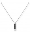 Maserati Necklace for Men - Iconic in Steel with Black Pendant and Rose Gold Trident