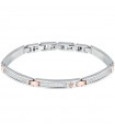 Maserati Men's Bracelet - Iconic in Steel with Rose Gold Joints