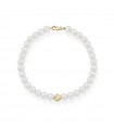 Lelune Starlight Bracelet - with 4,5-5mm Freshwater Pearls and 18K Yellow Gold Sphere - 0