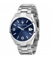 Maserati Men's Watch - Time and Date Silver 43mm Blue Attraction