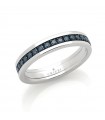 Crieri Veretta Ring for Women - Always in 18K White Gold with 0.55 Ct Blue Diamonds - Size 15