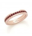 Crieri Veretta Ring for Women - Always in 18K Rose Gold with 0.65 Ct Rubies - Size 15