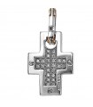 Arkano Pendant - Cross in 18K White Gold and 18K Rose Gold with Natural Diamonds - 0