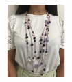 Rajola Necklace for Woman - Regina Paradise Long Multi-strand with Freshwater Pearls and Amethyst