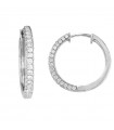 Giorgio Visconti Earrings - Small Circle in 18K White Gold with 0.50 ct White Diamonds - 0