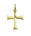 Chimento Cross Pendant - Tradition Gold Sacred Images in 18K Yellow Gold with Natural Diamond - 0