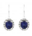 Davite & Delucchi Women's Earrings - 18k White Gold Pendants with Natural Diamonds and Sapphires 0.90 ct - 0