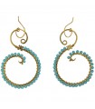 Rajola Earrings for Women - Capricci Ravello Spiral in Silver with Turquoise Paste