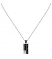 Maserati Necklace for Men - Ceramic in Steel with Black Ceramic Pendant