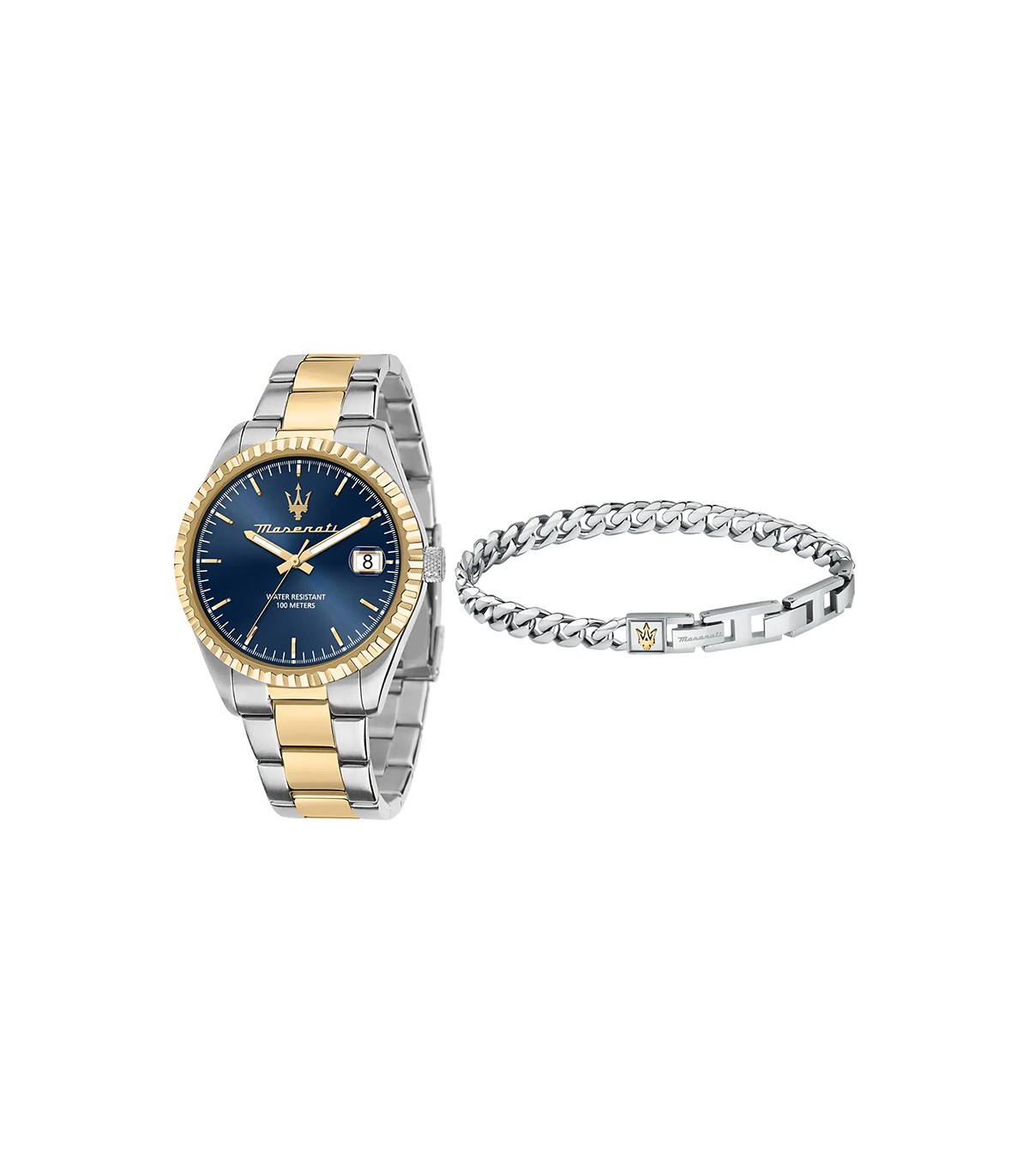 Maserati Watch Pack Bracelet Silver Gold Blue R8853100033