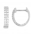 Giorgio Visconti Earrings - Hoop Earrings in 18k White Gold with Two Rows of White Diamonds 0.24 ct - 0