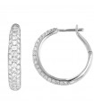 Giorgio Visconti Earrings - Hoop Earrings in 18k White Gold with Pavé White Diamonds 1.10 ct - 0
