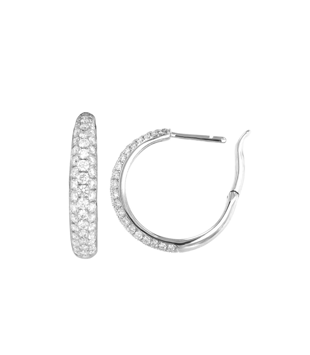 18k white deals gold earrings hoop