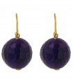 Rajola Earrings for Women - 18K Yellow Gold Hook with Amethyst Sphere