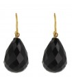Rajola Earrings for Women - 18K Yellow Gold Hook with Black Onyx Drop Pendant