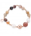 Lelune Glamor Bracelet for Women - Sophie Winter with Pearls and Striped Agate