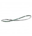 Davite&Delucchi Tennis Bracelet - in 18K White Gold with White Diamonds and Emeralds 1.30 ct - 0