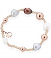 Lelune Glamor Bracelet for Women - Sophie Winter with White Pearls and Striped Agate