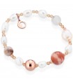 Lelune Glamor Bracelet for Women - Sophie Winter with Freshwater Pearls and Striped Agate