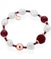 Lelune Glamor Bracelet for Women - Sophie Winter with Baroque Pearls and Red Jade