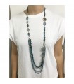 Della Rovere Necklace for Women - Long in 925% Silver with Apatite and Quartz