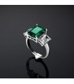 Chiara Ferragni Ring - Emerald Trilogy with White Zircons and Green Zircon - Size 14 - 0
