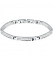 Maserati Men's Bracelet - Iconic in 316L Steel with Blue IP Trident