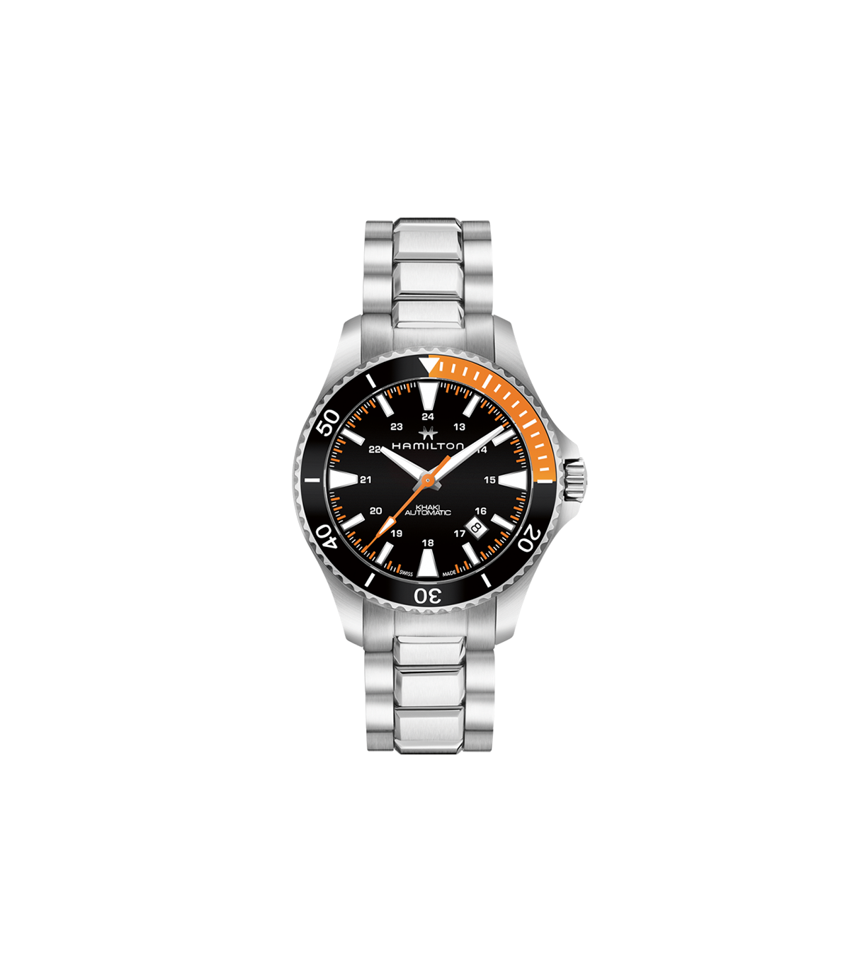 Hamilton khaki navy online scuba orange