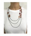 Della Rovere Necklace - Long Multistrand with Hematite and Aragonite