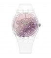 Orologio Swatch - Monthly Drops Pink Disco Fever Solo Tempo Trasparente 34mm Rosa