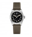Hamilton Men's Watch - Khaki Field Expedition Automatic 37mm Black - Leather Strap - 0