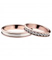 Polello Wedding Ring in Rose Gold and White Gold with Diamonds for Women - 0