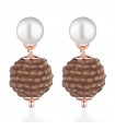 Lelune Glamor Earrings for Women - Sophie Winter in 925% Rosy Silver with Cluster Honey Spinels