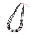 Lelune Glamor Necklace for Women - Sophie Winter Choker with Black Spinel and Black Agate