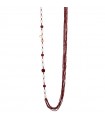 Collana Lelune Glamour da Donna - Sophie Winter in Argento 925% Rosato con Spinello Ciliegia e Giada Rossa