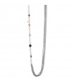 Lelune Glamor Necklace for Women - Sophie Winter in 925% Rose Silver with Gray Spinel and Cloudy Quartz