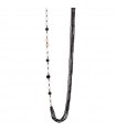 Lelune Glamor Necklace for Women - Sophie Winter in 925% Rosy Silver with Black Spinel and Black Agate