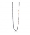 Lelune Glamour Women's Necklace - Sophie Winter in 925% Rose Silver with Freshwater Pearls and Cloudy Quartz