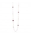 Collana Lelune Glamour da Donna - Sophie Winter in Argento 925% Rosato con Zirconi Bianchi e Spinello Ciliegia