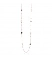 Lelune Glamor Necklace for Women - Sophie Winter in 925% Rosy Silver with White Zircons and Cloudy Quartz