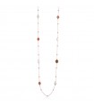 Collana Lelune Glamour da Donna - Sophie Winter in Argento 925% Rosato con Spinelli Miele e Quarzo Cloudy