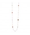 Lelune Glamor Necklace for Women - Sophie Winter in 925% Rose Silver with Honey Spinels and Cloudy Quartz